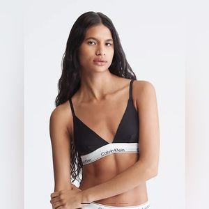Calvin Klein Modern Cotton Triangle Bralette - Black (M)